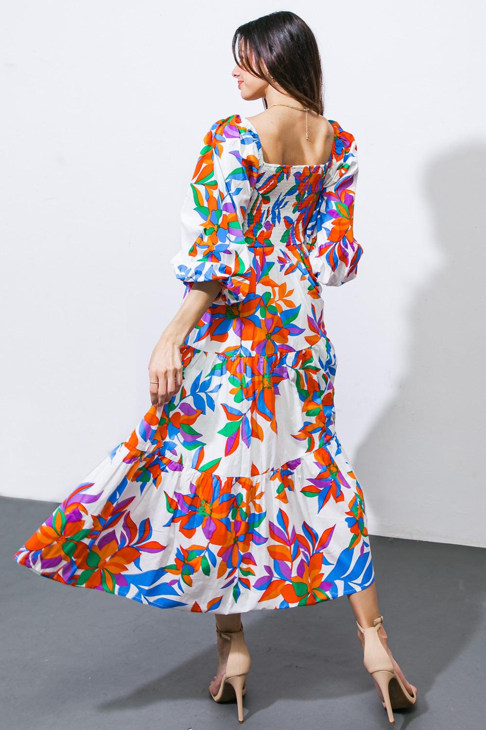 FEELING OPTIMISTIC WOVEN MIDI DRESS Flying Tomato