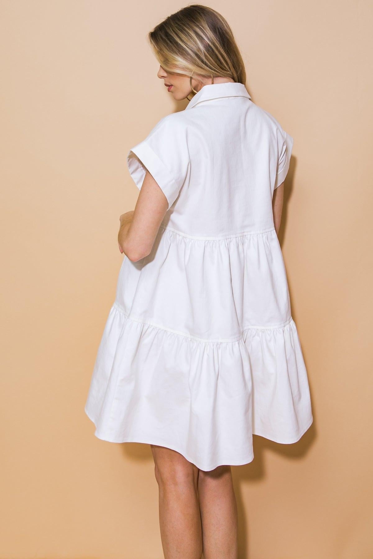 TIMELESS BEAUTY TWILL MINI DRESS Flying Tomato