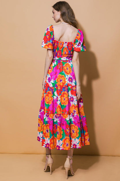EVERYONE'S DESIRE WOVEN MIDI DRESS Flying Tomato