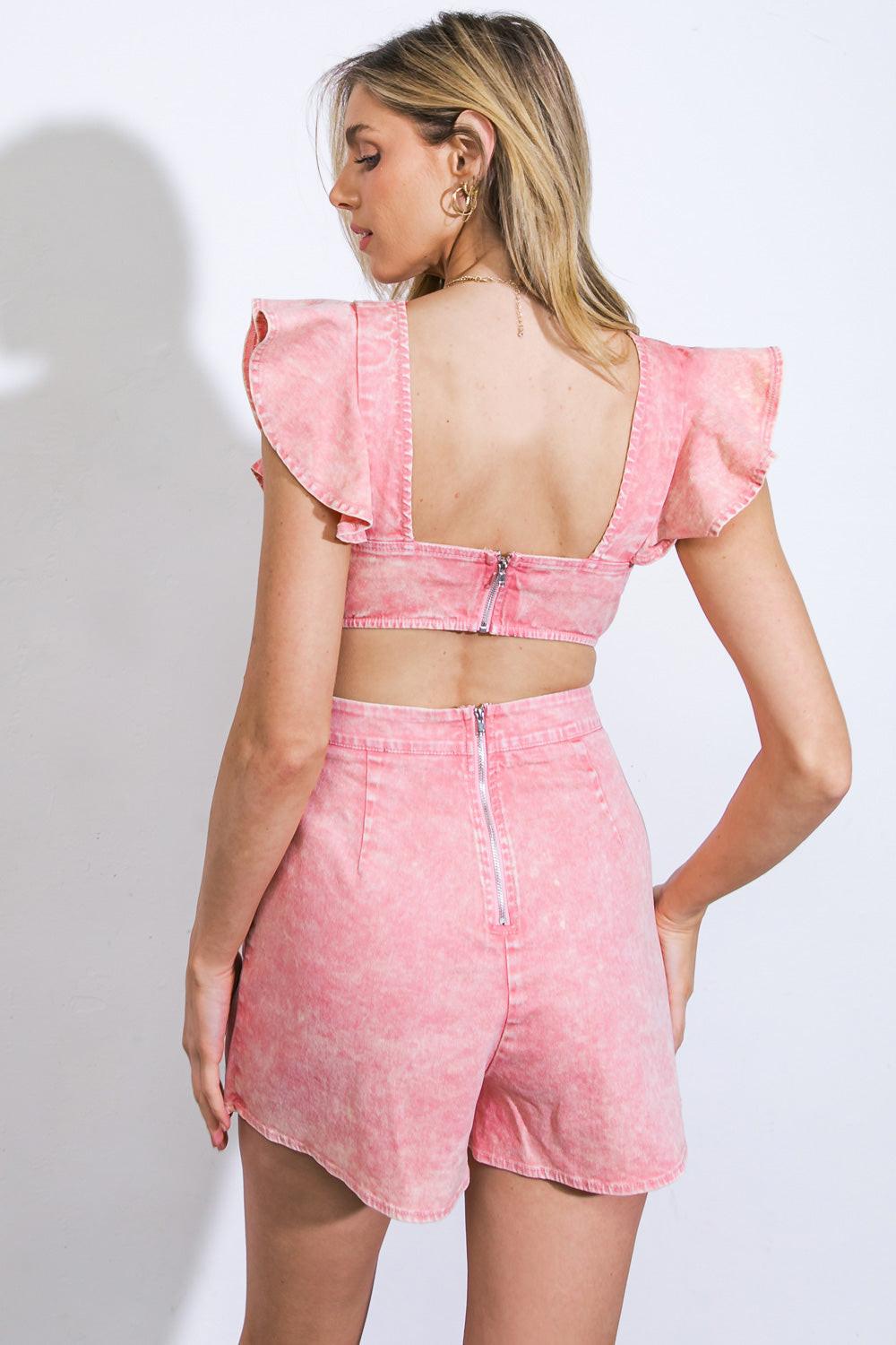 SIGHT OF SWEETNESS TWILL ROMPER Flying Tomato