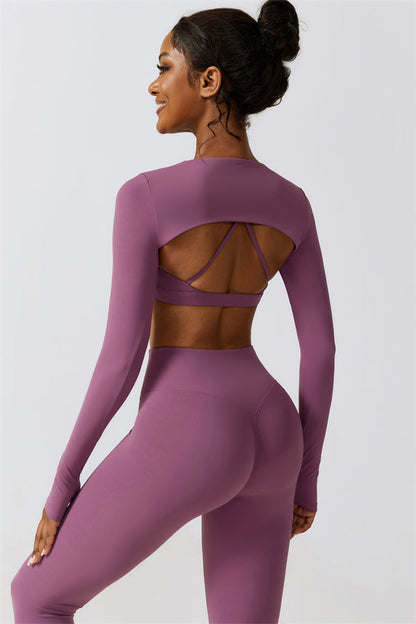 Juno Star Crop Top Sports Bra Leggings 3-Piece Set Fitglutes Activewear Gymwear Sportswear & Workout Clothes