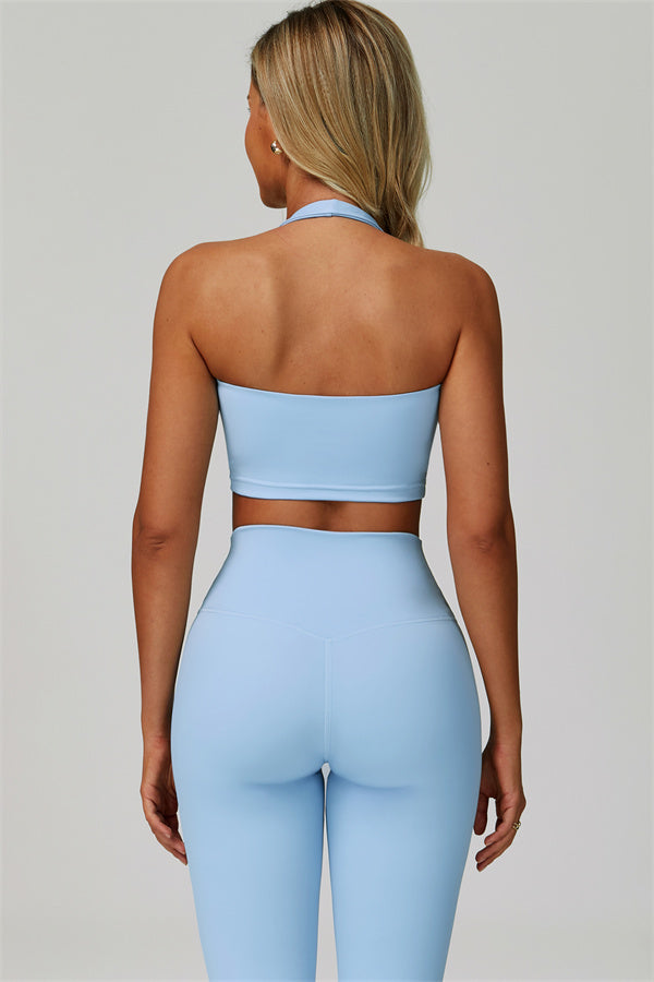 The Seraphine Halter Crop Top Leggings 2-Piece Set Fitglutes Activewear Gymwear Sportswear & Workout Clothes