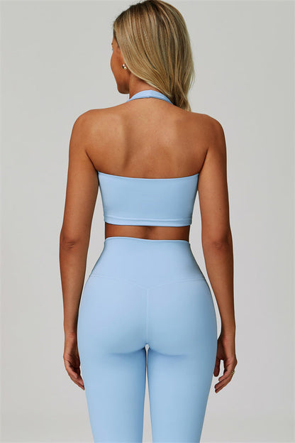 The Seraphine Halter Crop Top Leggings 2-Piece Set Fitglutes Activewear Gymwear Sportswear & Workout Clothes