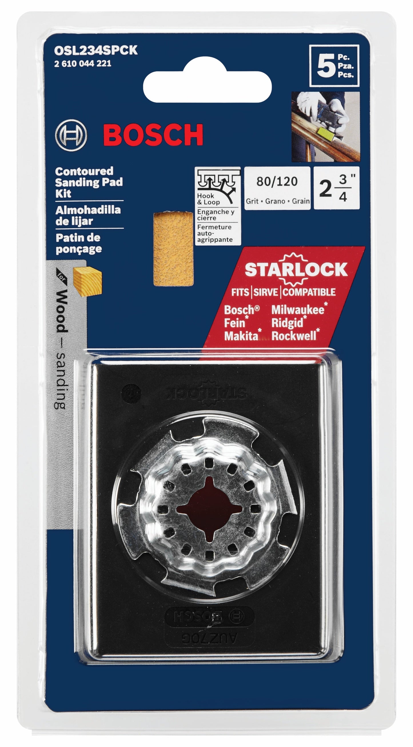 BOSCH OSL234SPCK 5 pc. Starlock® Oscillating Multi-Tool Contoured Sanding Pad Kit VM Hardware