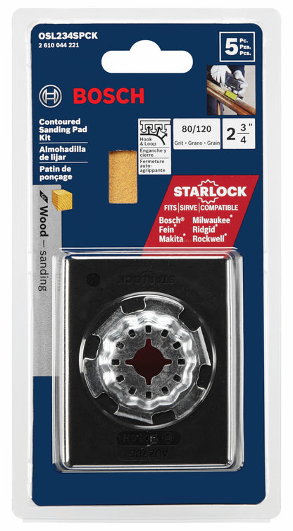BOSCH OSL234SPCK 5 pc. Starlock® Oscillating Multi-Tool Contoured Sanding Pad Kit VM Hardware