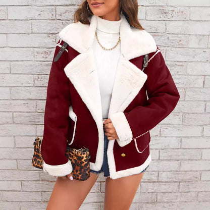 Fashion Polo Collar Plush Jacket Winter Warm Casual Jacket See size chart under “more details” The Fashion Celestial