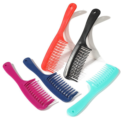 1pc Double Row Wide Tooth Detangler Hair Comb Shampoo Comb With Handle For Long Curly Wet Or Dry Hair NovaCart