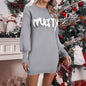 Women’s Knitted Round Neck Lantern-Sleeve Pullover Sheath FitiqueFit