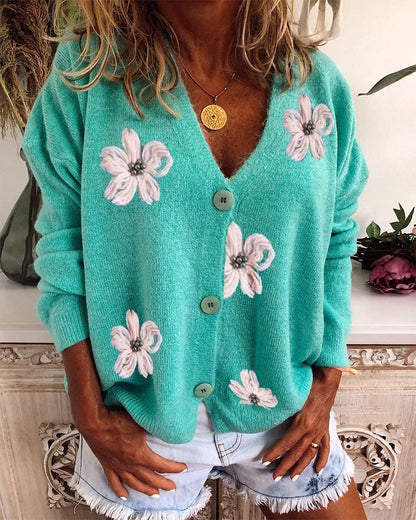 Women’s V Neck Crochet Cardigan FitiqueFit