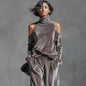 Women's Korean Velvet Long Sleeve Top & Pants Set FitiqueFit