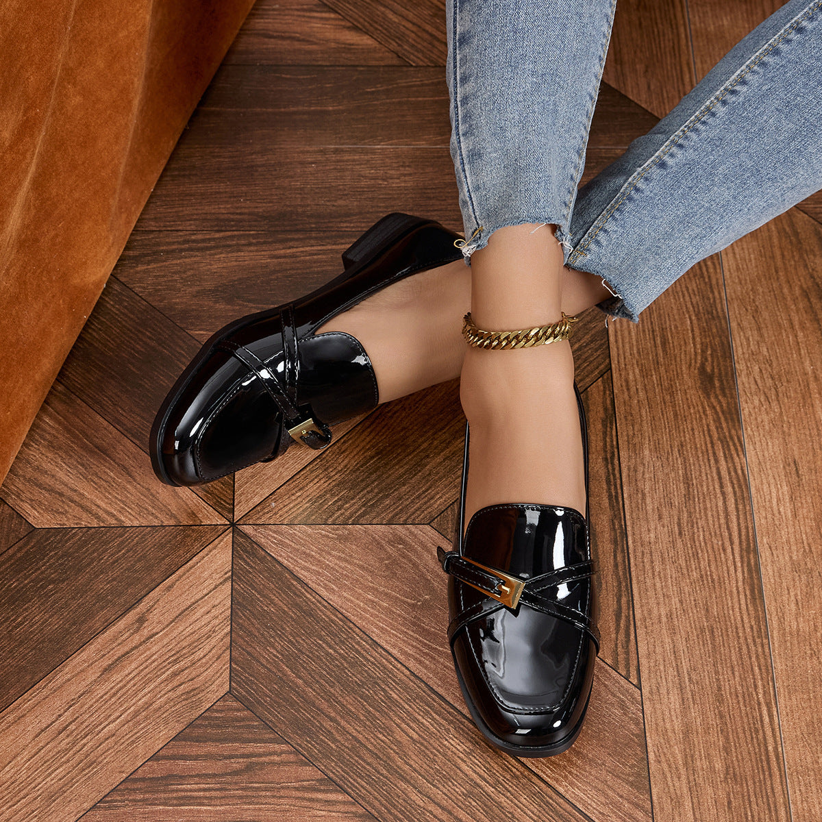 Women’s Patent Leather Square Toe Shoes FitiqueFit