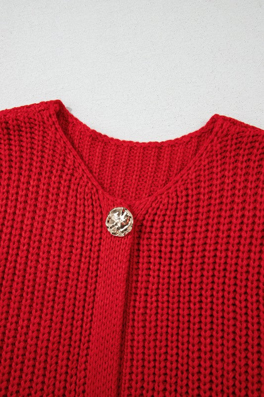 Solid Textured Buttoned Oversized Sweater Vest Shop Style & More | Fresh Looks, Everyday Deals & Free Shipping