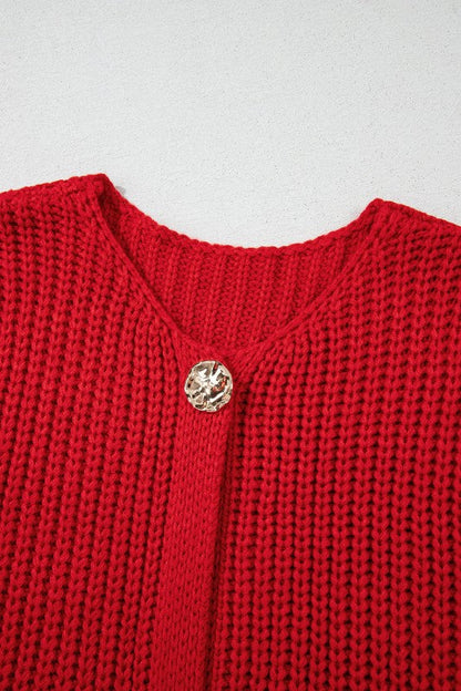 Solid Textured Buttoned Oversized Sweater Vest Shop Style & More | Fresh Looks, Everyday Deals & Free Shipping