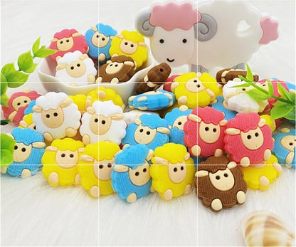 5pcs Animals Cartoon Silicone  Teething  Sheep   For Children Newborn Baby Teether For Teeth Stevvex