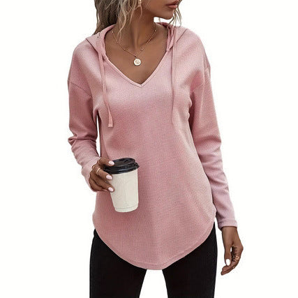 Women's Hoodie With Drawstrings V-neck Plus Size Sweater Grayceful LLC