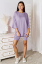 Basic Bae Full Size Soft Rayon Three-Quarter Sleeve Top and Shorts Set New Era Fashion LLc