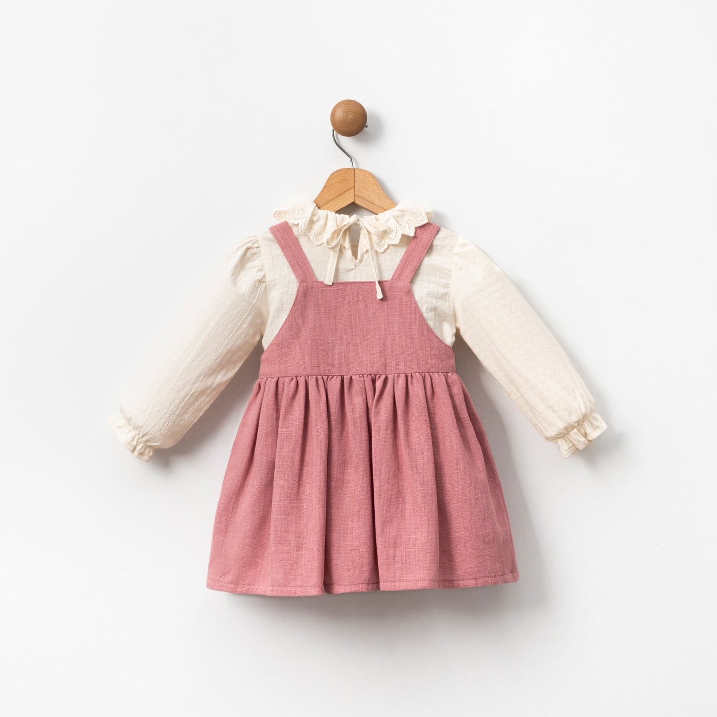 Dusty Rose Pinafore Dress & Blouse Honey and Hive