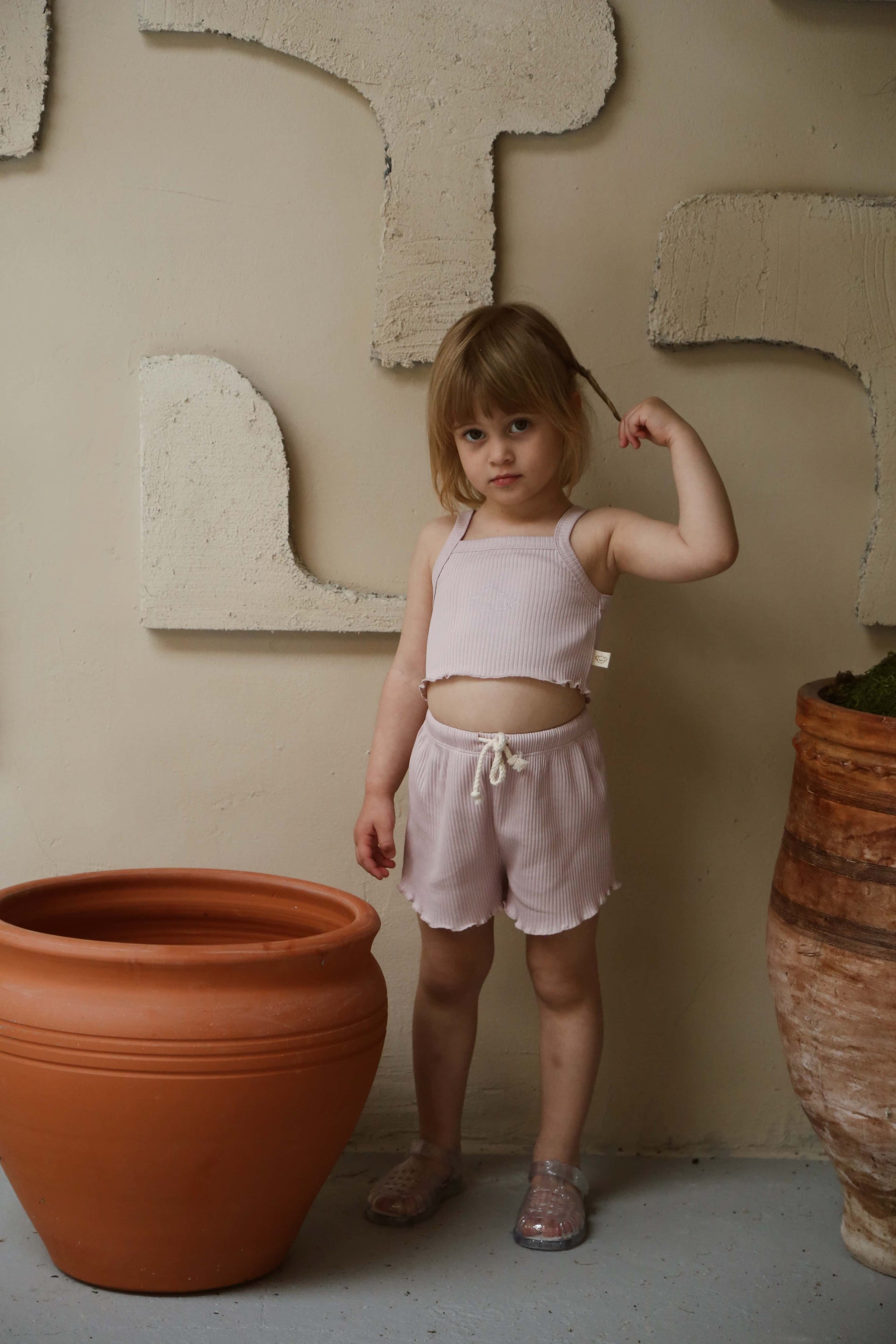 Lilac Crop-Short Set Honey and Hive