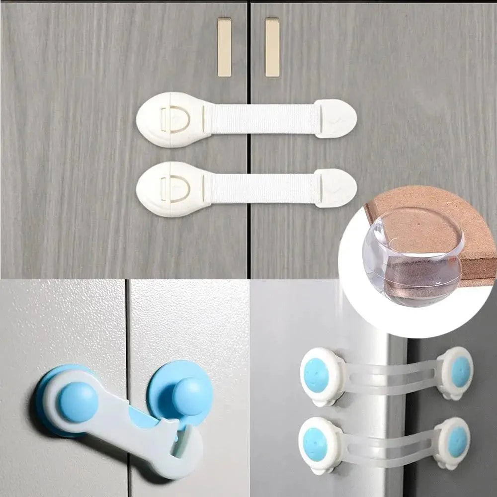 Baby Safety Lock Children Cabinet Drawer Door Fridge Blockers Plastic Lock For Kids Safety Protection Cover Stevvex