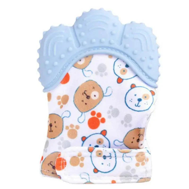Baby Silicone Mitts Teething Mitten Glove Sound Teether Newborn Chewable Nursing Mittens Teether Natural Stop Sucking Thumb Toy Stevvex