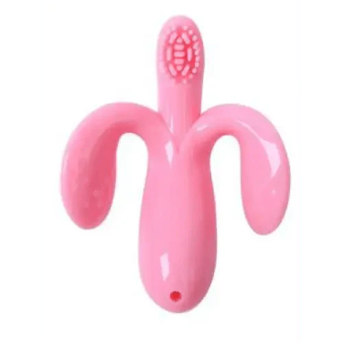 Baby Teether Toys Toddle Safe Banana Teething Ring Silicone Chew Dental Care Toothbrush Nursing Beads Gift For Infant Stevvex