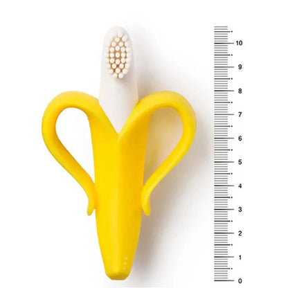 Baby Teether Toys Toddle Safe Banana Teething Ring Silicone Chew Dental Care Toothbrush Nursing Beads Gift For Infant Stevvex