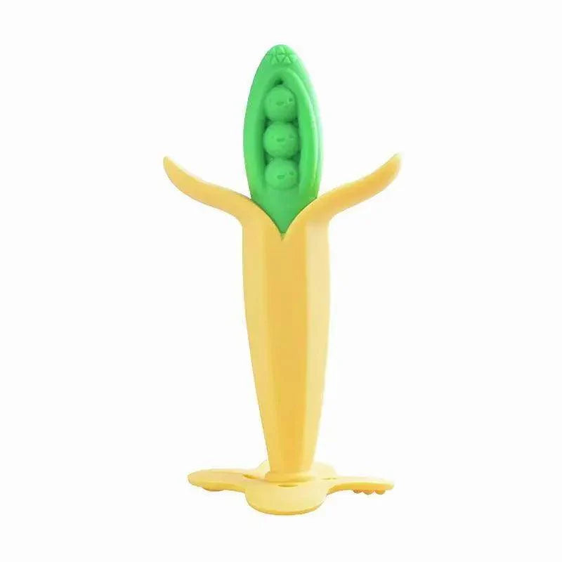 Baby Teether Toys Toddle Safe Banana Teething Ring Silicone Chew Dental Care Toothbrush Nursing Beads Gift For Infant Stevvex