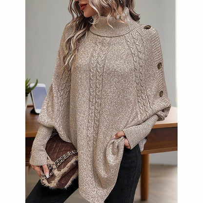 Women's Asymmetry Hem Turtleneck Sweater FitiqueFit