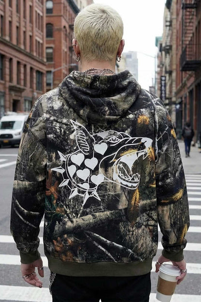 Stealth Heavyweight Oversized Unisex Camo Hoodie Thrash Happy