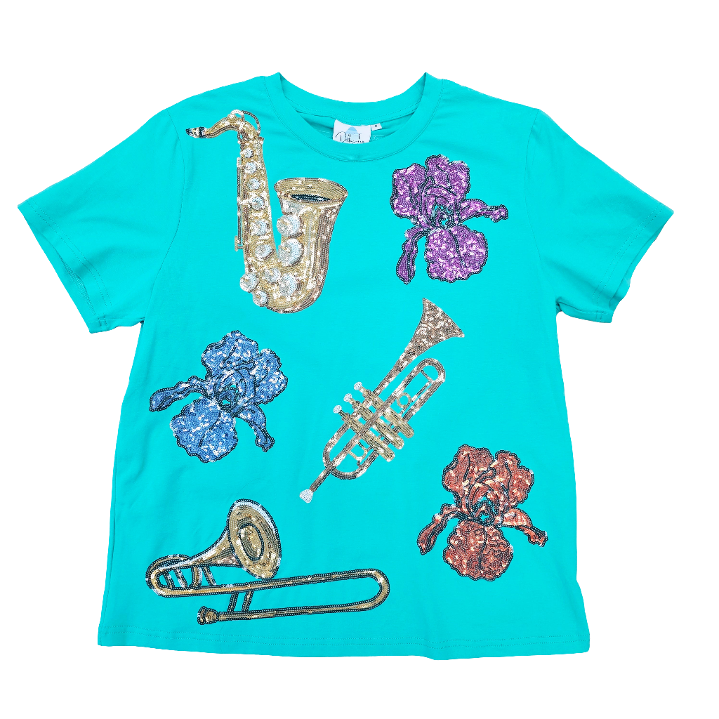 Jazz Iris Sequined Instruments Shirt Jolie & Jax Boutique