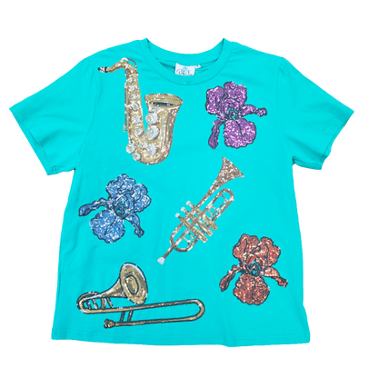Jazz Iris Sequined Instruments Shirt Jolie & Jax Boutique