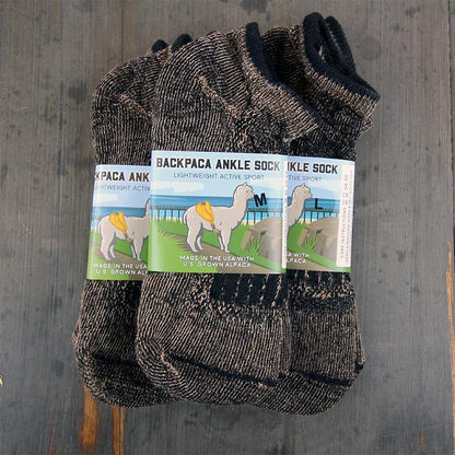 BACKPACA Lightweight Hiker Alpaca Ankle Socks Purely Alpaca
