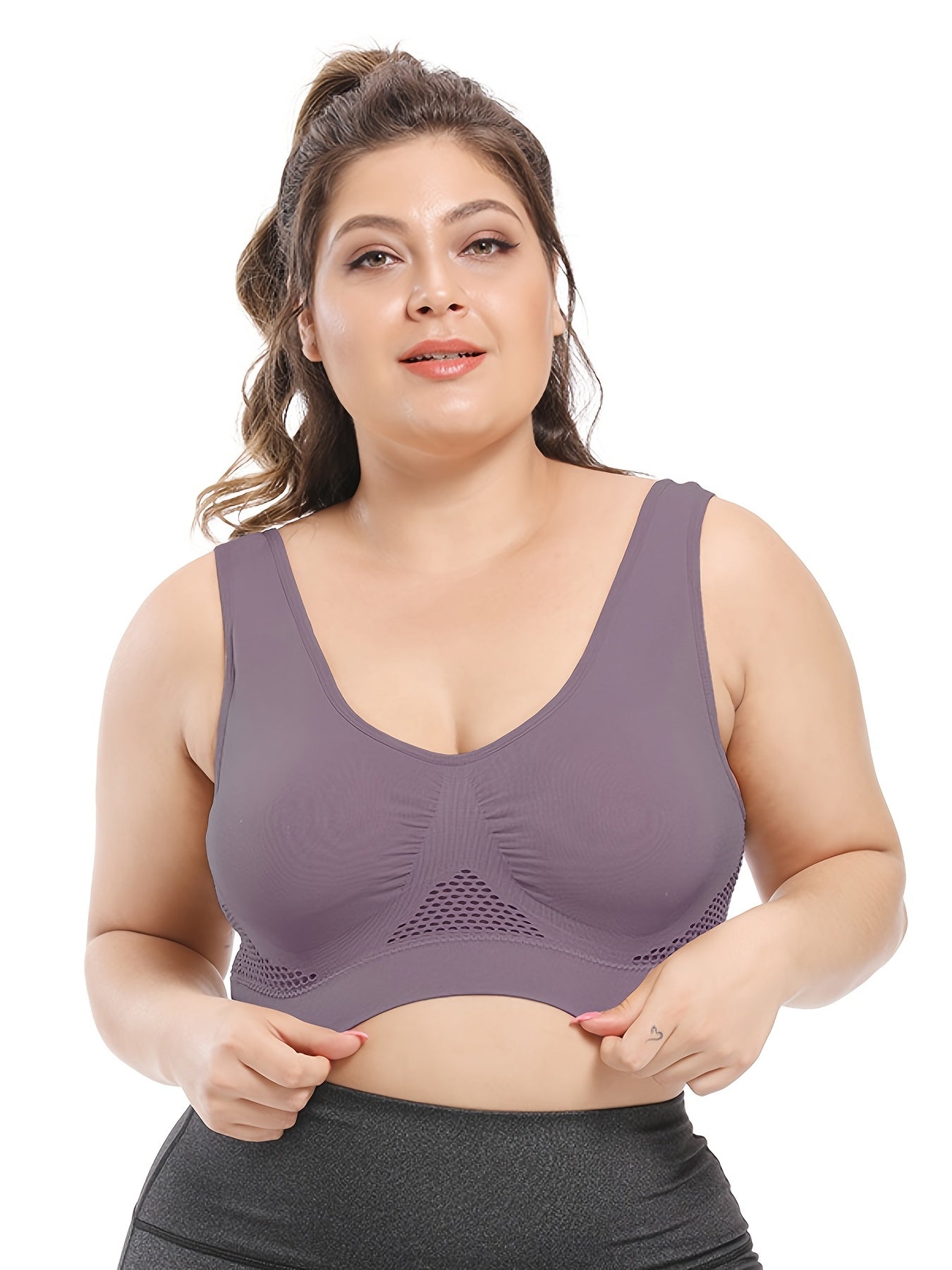 Plus Size Sports Bras for Women Seamless Bra with Pads Big Size Bralette Push Up Brassiere Bra Vest NovaCart