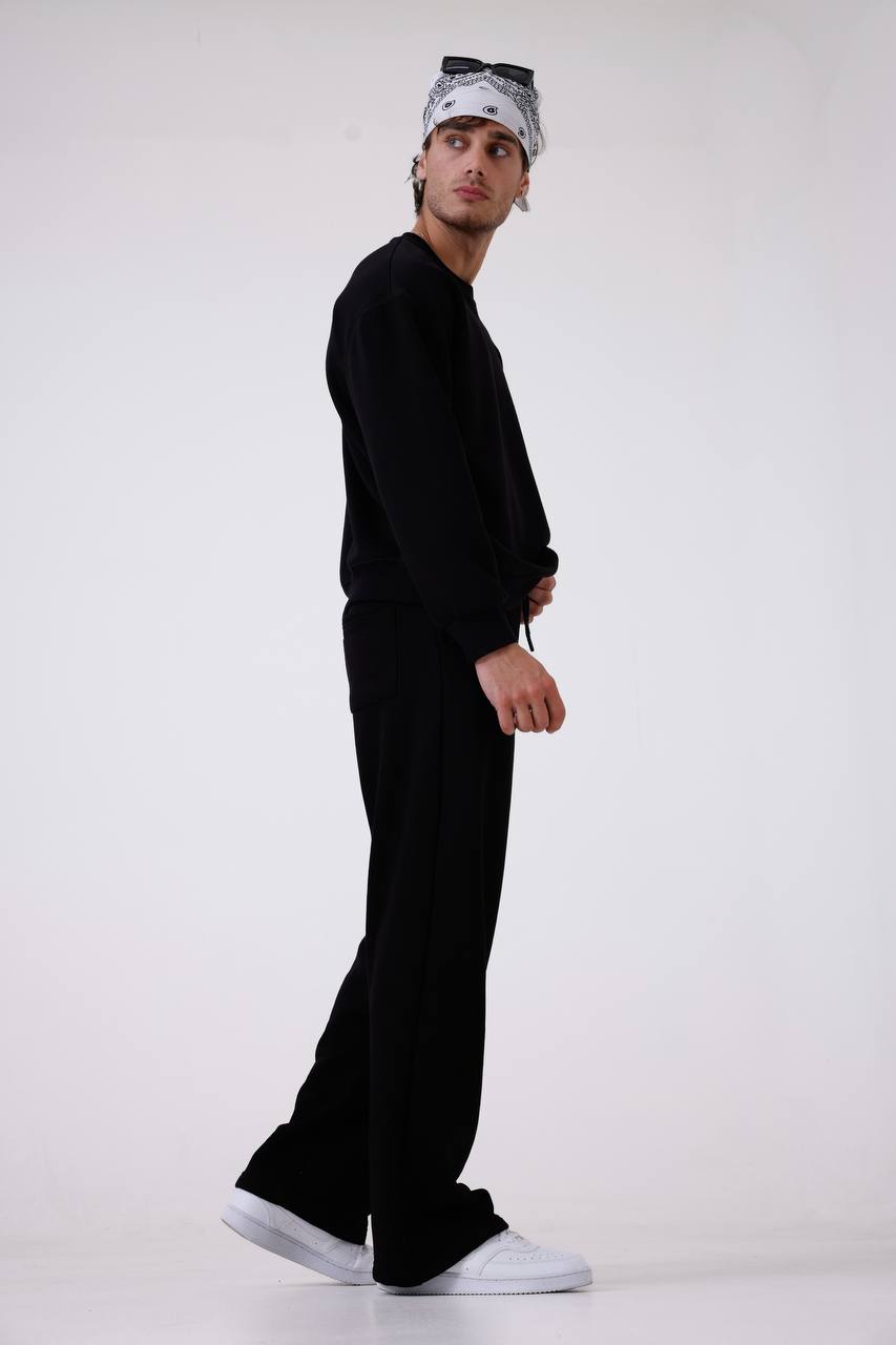 Unisex Baggy Fit Oversize Sweatshirt & Jogger Set - Heavyweight Tracksuit Withinblack