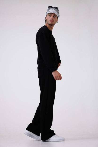 Unisex Baggy Fit Oversize Sweatshirt & Jogger Set - Heavyweight Tracksuit Withinblack