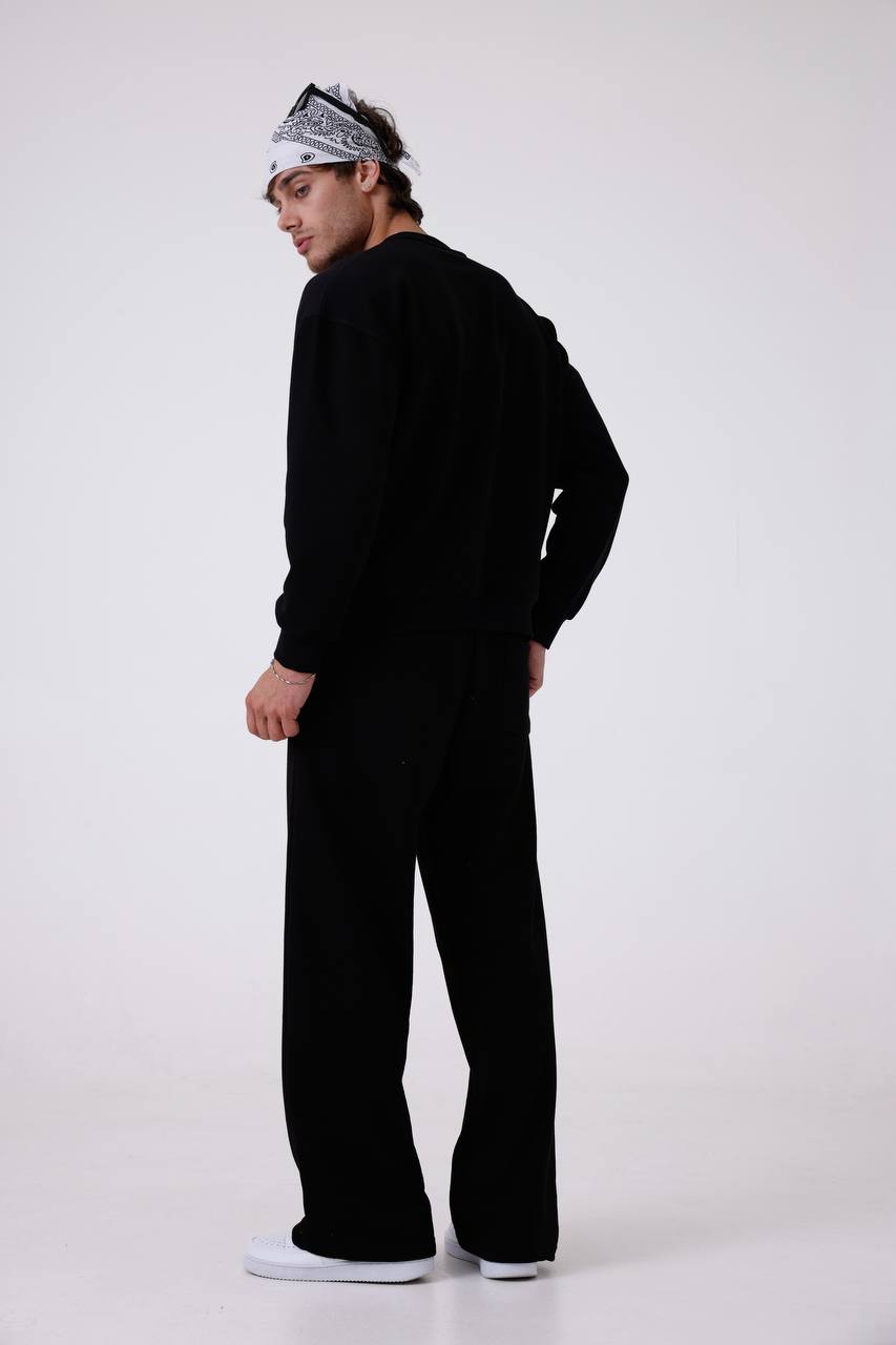 Unisex Baggy Fit Oversize Sweatshirt & Jogger Set - Heavyweight Tracksuit Withinblack
