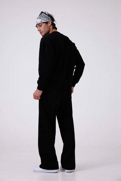 Unisex Baggy Fit Oversize Sweatshirt & Jogger Set - Heavyweight Tracksuit Withinblack