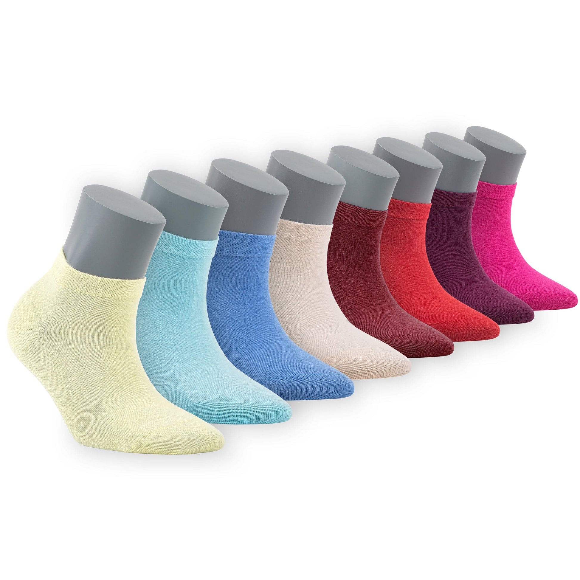 Women’s Bamboo Ankle Socks 8-Pack – Mixed Colors Soft Thin Low-Cut Socks Bambooven