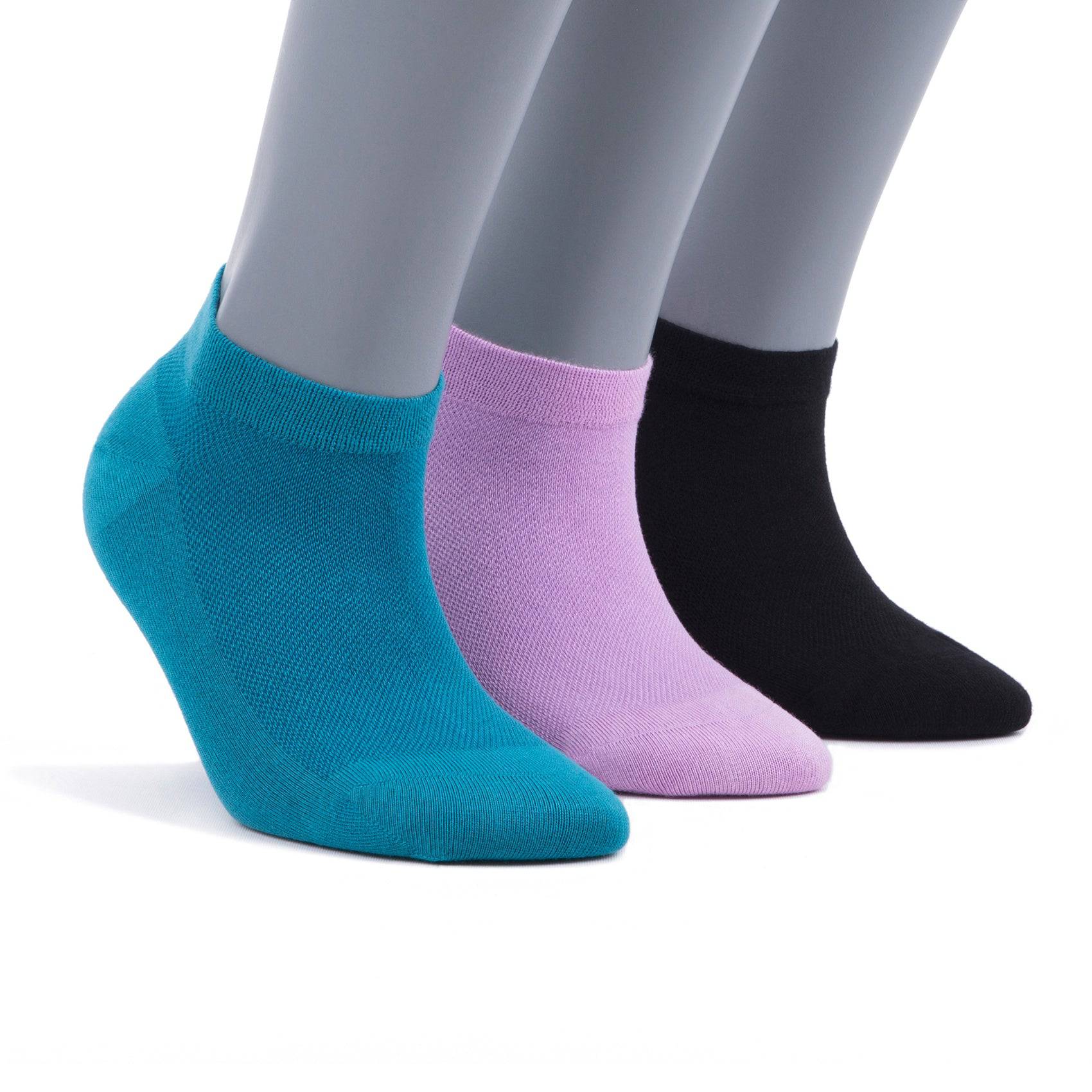 Women’s Bamboo Ankle Socks 3-Pack – Mixed Colors Soft Thin Low-Cut Socks Bambooven
