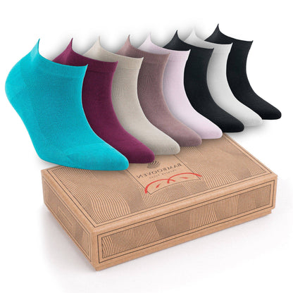 Women’s Bamboo Ankle Socks 8-Pack – Mixed Colors Soft Thin Low-Cut Socks Bambooven
