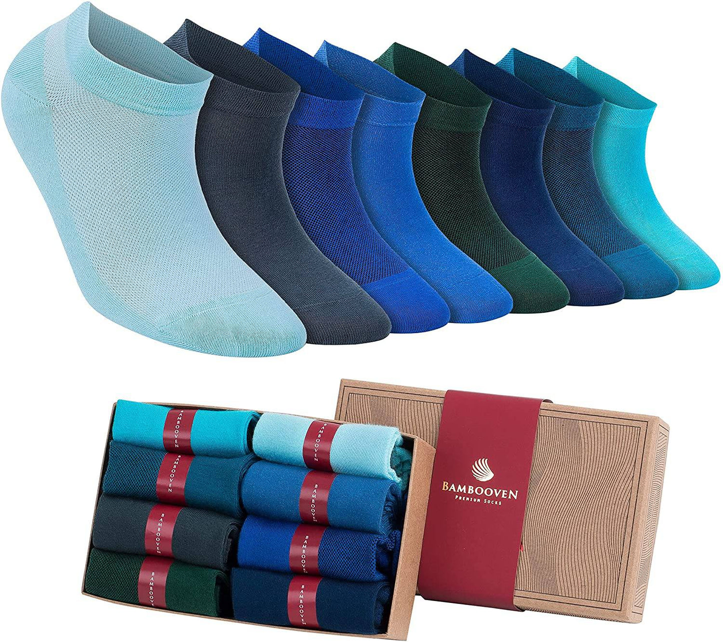 Women’s Bamboo Ankle Socks 8-Pack – Mixed Colors Soft Thin Low-Cut Socks Bambooven