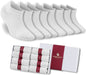 Women’s Bamboo Ankle Socks 8-Pack – White Soft Thin Low-Cut Socks Bambooven