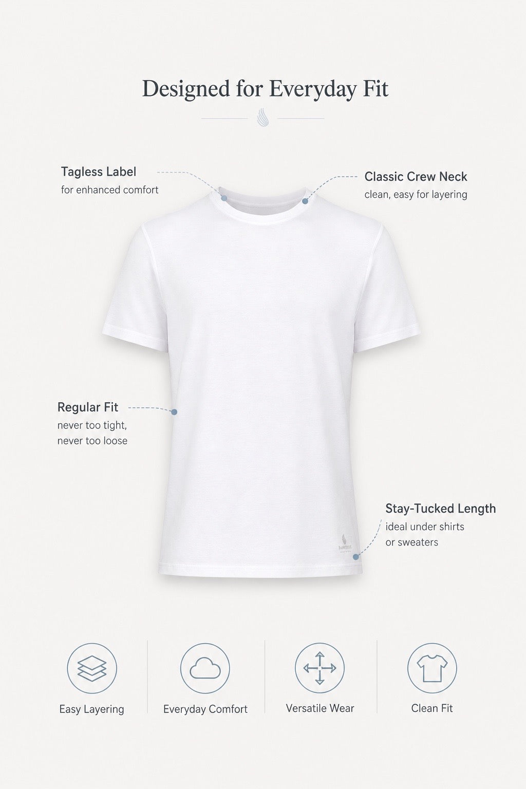 Men’s Bamboo Crew Neck Undershirts 3-Pack Bambooven