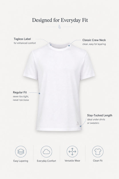 Men’s Bamboo Crew Neck Undershirts 3-Pack Bambooven