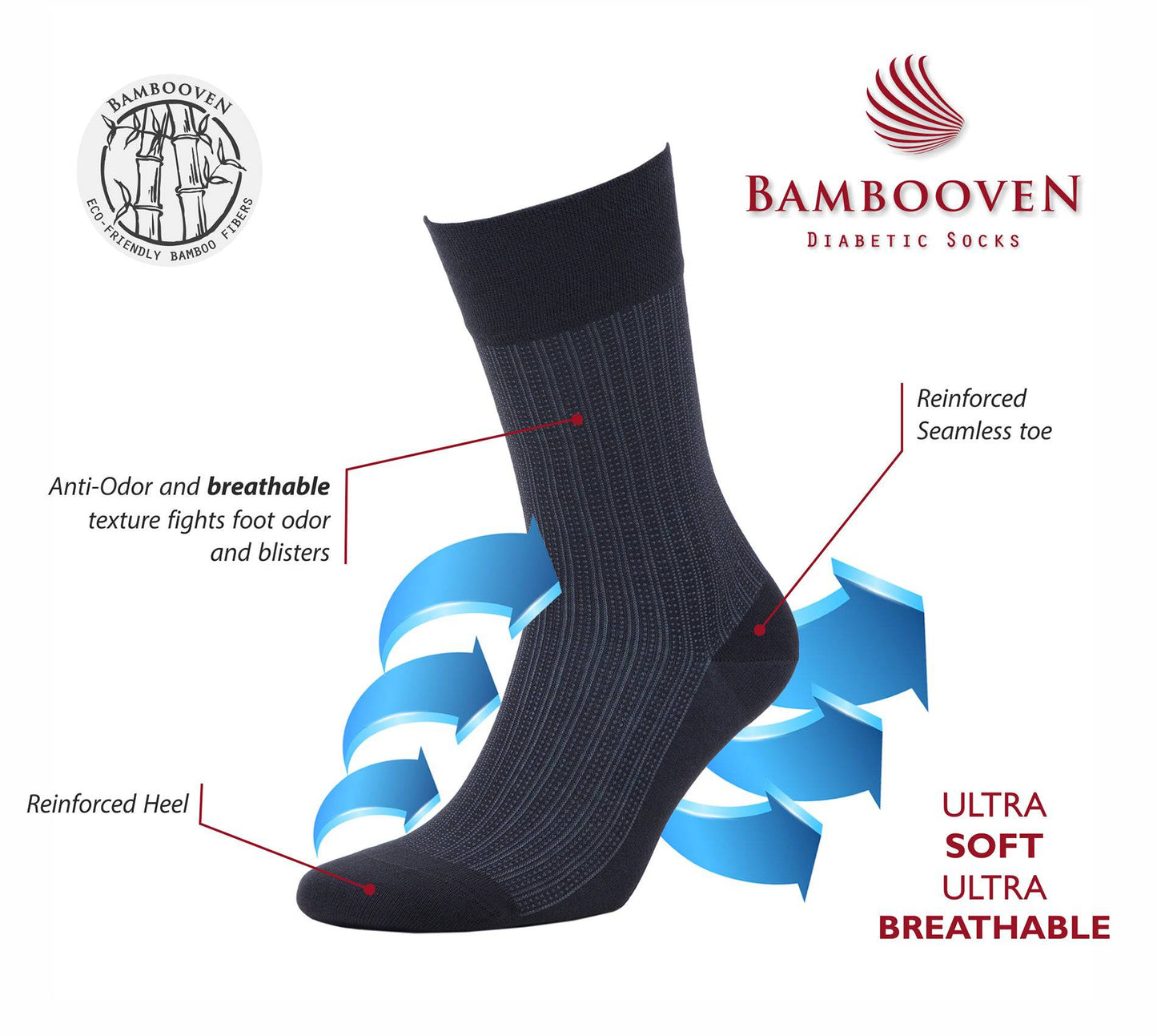Men’s Bamboo Lightweight Dress & Trouser Socks 3-Pack - 509 Bambooven