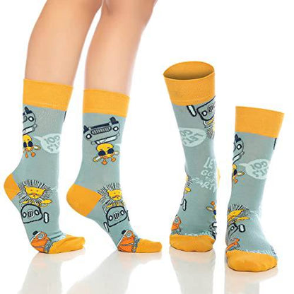 Fun Crew Socks for Men and Women – Colorful Cotton Novelty 6-Pack Bambooven