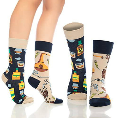 Fun Crew Socks for Men and Women – Colorful Cotton Novelty 6-Pack Bambooven