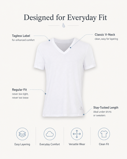 Men’s Bamboo V-Neck Undershirts 3-Pack Bambooven