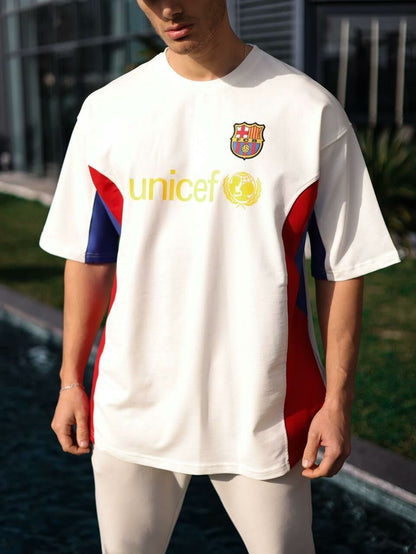 Barcelona Logo Oversized T-shirt with Iconic Detail Withinblack