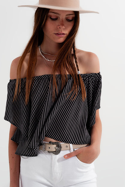 Bardot top in stripe Q2store